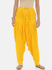 Thumbnail for Souchii Mustard Yellow Solid Patiala - Distacart