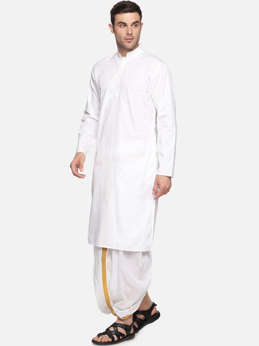 Sethukrishna Men White Pure Cotton Kurta with Pyjamas - Distacart