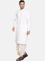 Thumbnail for Sethukrishna Men White Pure Cotton Kurta with Pyjamas - Distacart