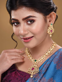 Thumbnail for Saraf RS Jewellery Gold-Plated Multi-Colored Jewellery Set - Distacart