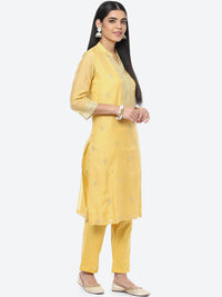 Thumbnail for Biba Floral Embroidered Thread Work Kurta with Trousers & With Dupatta - Distacart