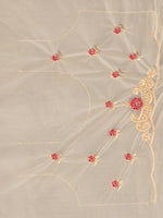 Thumbnail for Tikhi Imli Off-White & Gold-Coloured Net Embroidered Saree - Distacart
