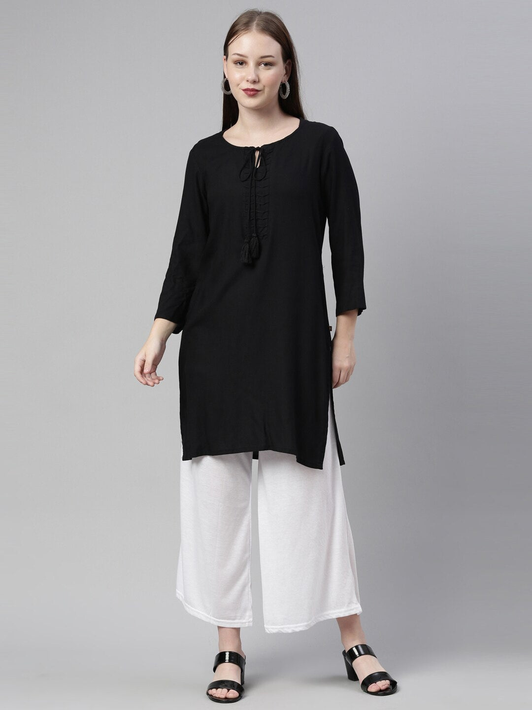 Souchii White Knitted Ethnic Palazzos - Distacart