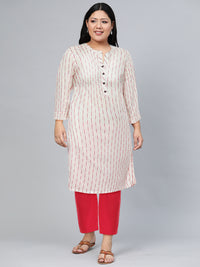 Thumbnail for Biba Women Striped Woven Design Kurta - Distacart