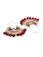 Thumbnail for Shoshaa Women Maroon Contemporary Chandbalis Earrings - Distacart