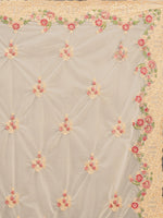 Thumbnail for Tikhi Imli Off-White & Gold-Coloured Net Embroidered Saree - Distacart