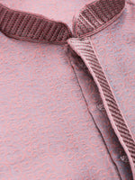 Thumbnail for Manyavar Men Peach-Coloured Ethnic Motifs Regular Kurta with Pyjamas - Distacart