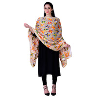 Thumbnail for SWI Stylish Women's Embroidered Phulkari Chiffon White Dupatta