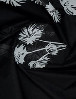 Thumbnail for Black And Chikoo Colour Block Print Pure Mulmul Cotton Saree By Gayathri Reddy Designer Studio - Distacart
