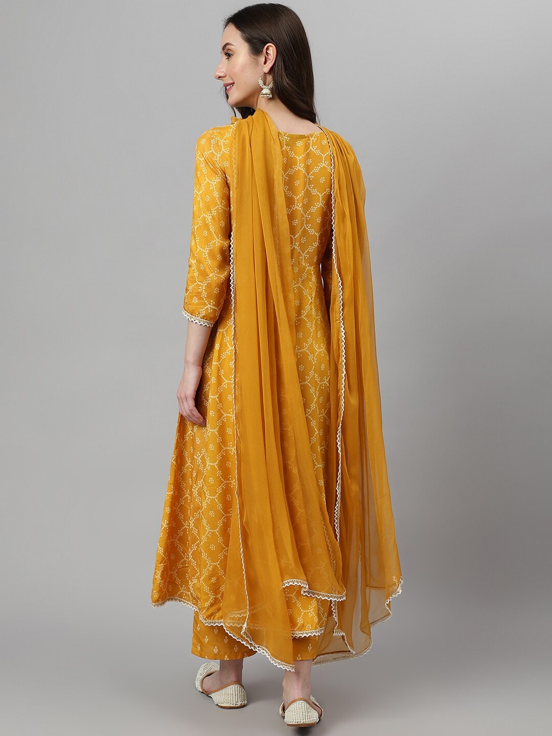 Khushal K Ethnic Motifs Printed Sequinned Kurta with Palazzos & Dupatta - Distacart
