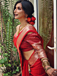 Thumbnail for Kalini Woven Design Zari Banarasi Saree - Distacart
