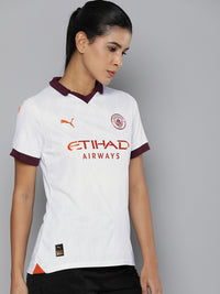 Thumbnail for Puma Typography Manchester City 23/24 Away Polo Collar Drycell Football T-shirt - Distacart