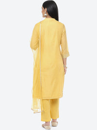 Thumbnail for Biba Floral Embroidered Thread Work Kurta with Trousers & With Dupatta - Distacart