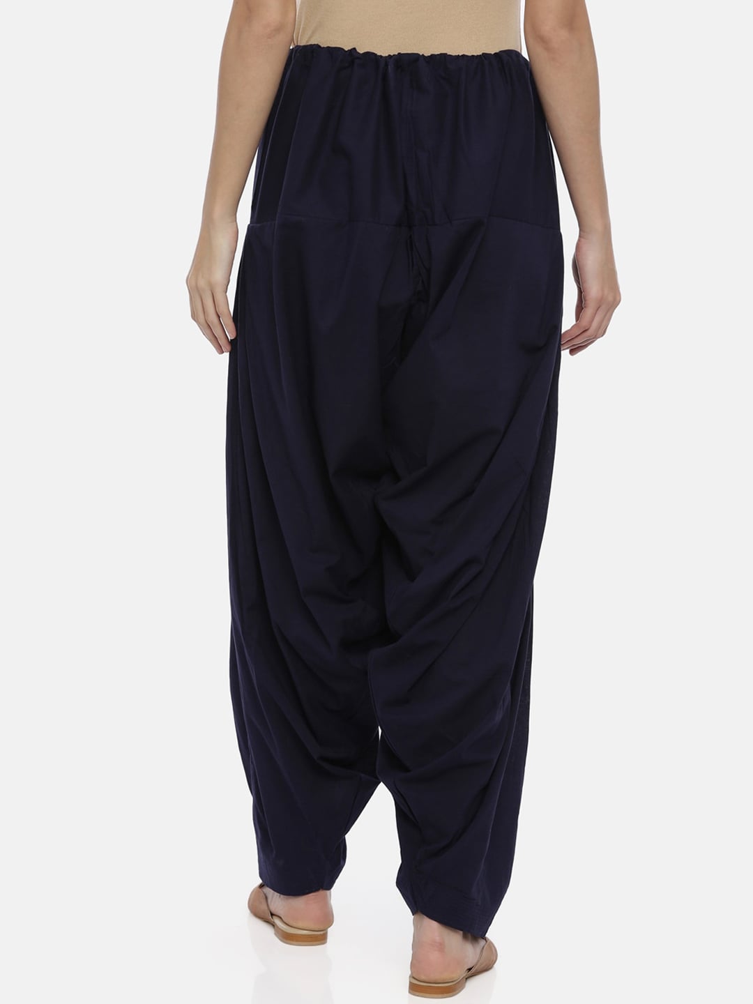 Souchii Navy Blue Solid Regular-Fit High-Rise Patiala - Distacart