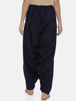 Thumbnail for Souchii Navy Blue Solid Regular-Fit High-Rise Patiala - Distacart