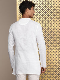 Thumbnail for House of Pataudi Ethnic Motifs Embroidered Thread Work Pure Cotton Jashn Kurta - Distacart