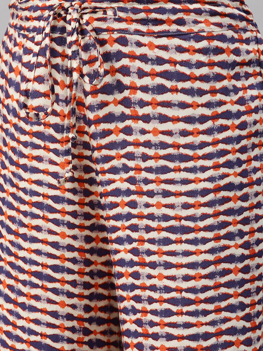 Biba Women Cream-Coloured & Orange Printed Kurta with Trousers - Distacart