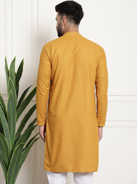 Thumbnail for Sojanya Geometric Embroidered Thread Work Pure Cotton Straight Kurta - Distacart