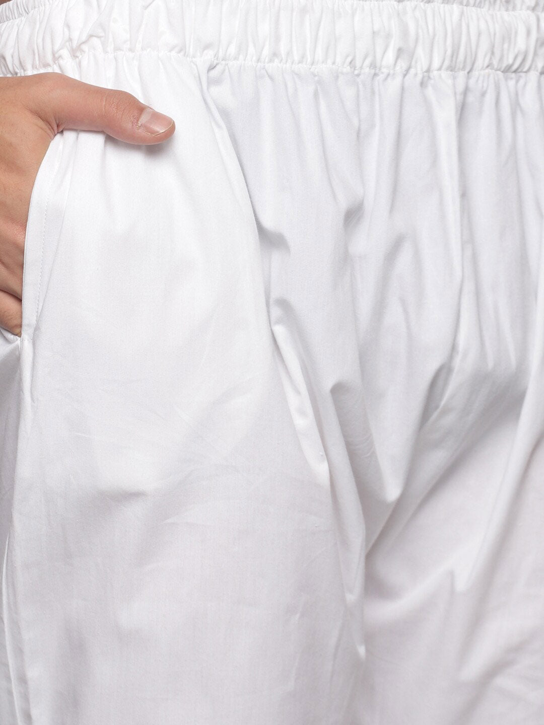 Sethukrishna Men White Pure Cotton Straight Kurta with Pyjamas - Distacart