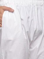 Thumbnail for Sethukrishna Men White Pure Cotton Straight Kurta with Pyjamas - Distacart