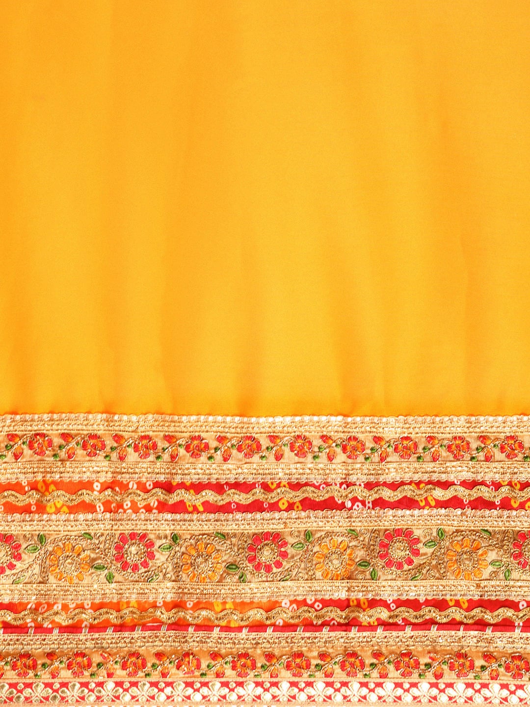 Mitera Bandhani Gotta Patti Pure Chiffon Saree - Distacart