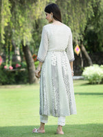 Thumbnail for Juniper Women's Ivory Georgette Printed Anarkali Kurta - Distacart