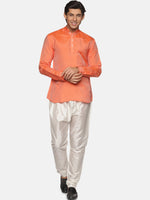 Thumbnail for Sethukrishna Mens Orange Kurta with Pyjamas - Distacart