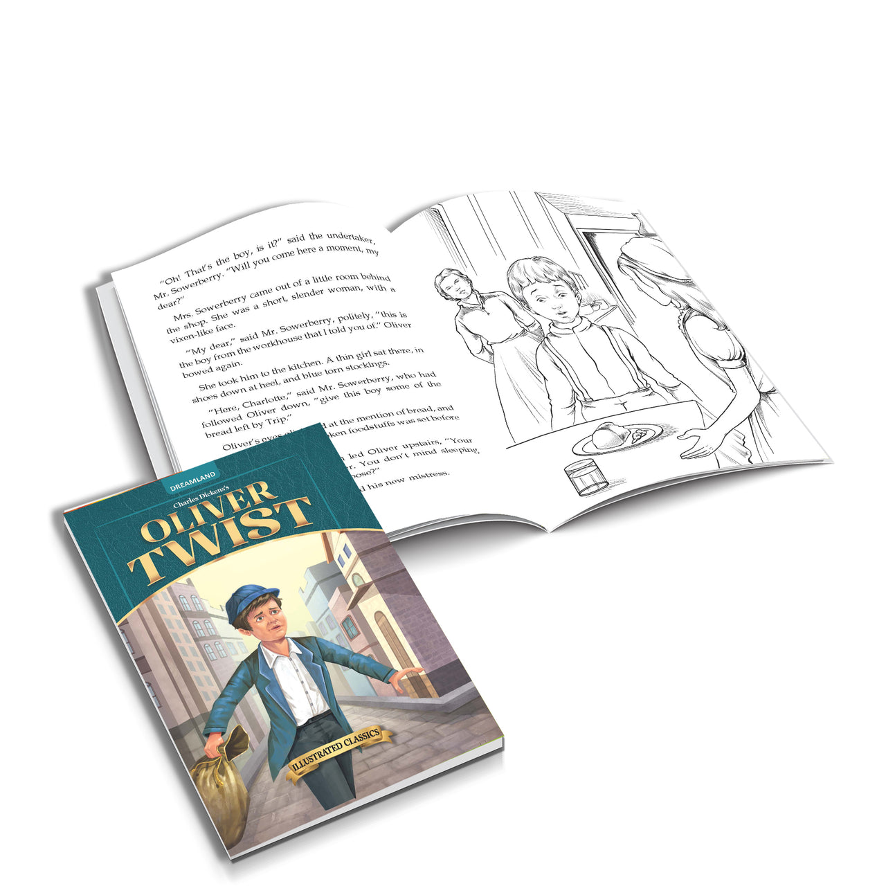 Dreamland Publications Oliver Twist- Illustrated Abridged Classics for Children with Practice Questions : Children Classic Fiction Book - Distacart