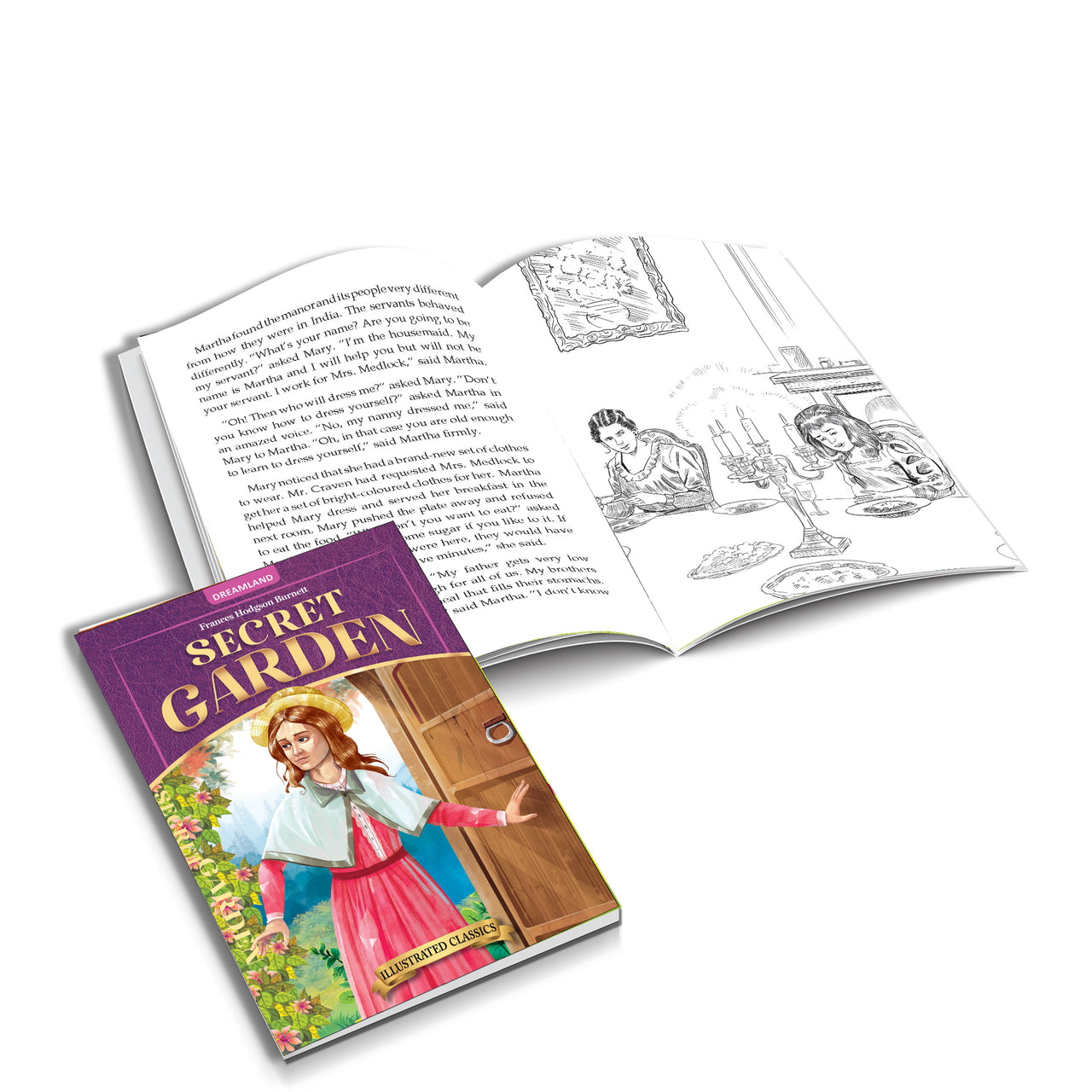 Dreamland Publications Secret Garden- Illustrated Abridged Classics for Children with Practice Questions : Children Classic Fiction Book - Distacart