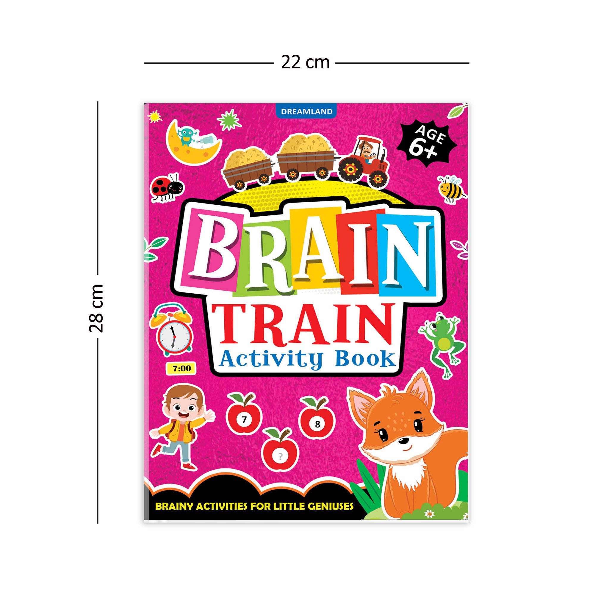 Dreamland Publications Brain Train Activity Book for Kids Age 6+ - With Colouring Pages, Mazes, Puzzles and Word searches Activities - Distacart