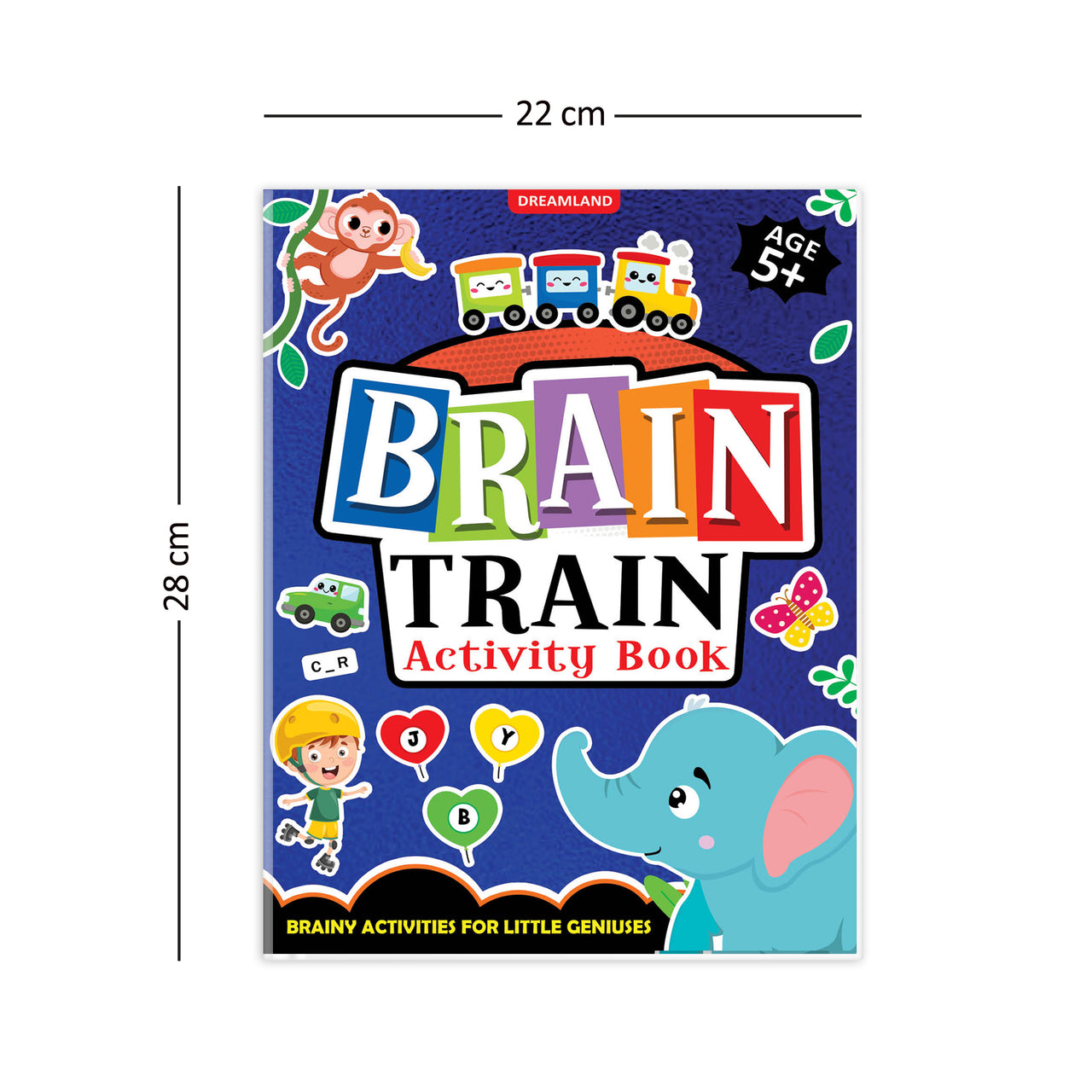 Dreamland Publications Brain Train Activity Book for Kids Age 5+ - With Colouring Pages, Mazes, Puzzles and Word searches Activities - Distacart