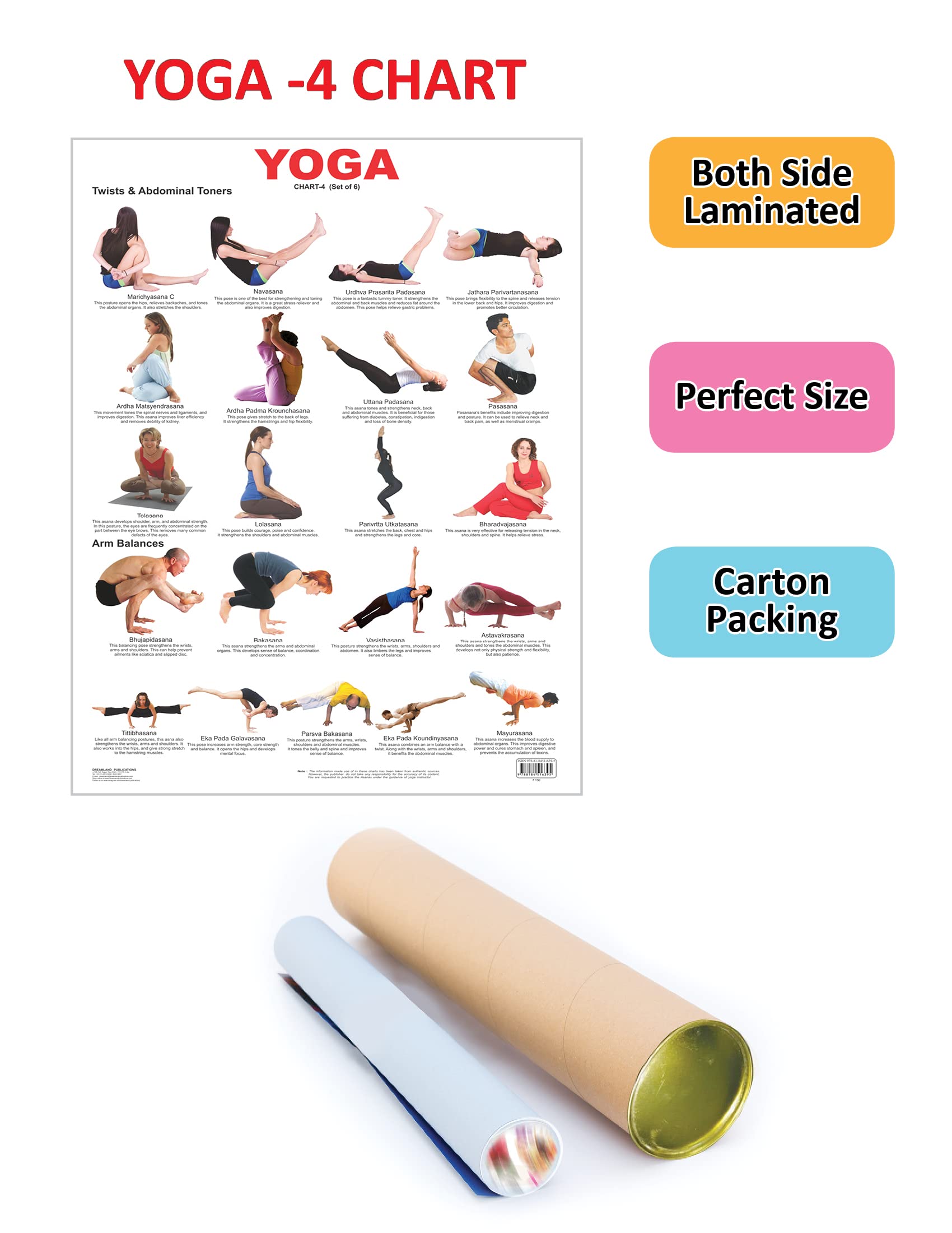 Dreamland Publications Educational Chart for Kids - Yoga Chart - 4 - Distacart