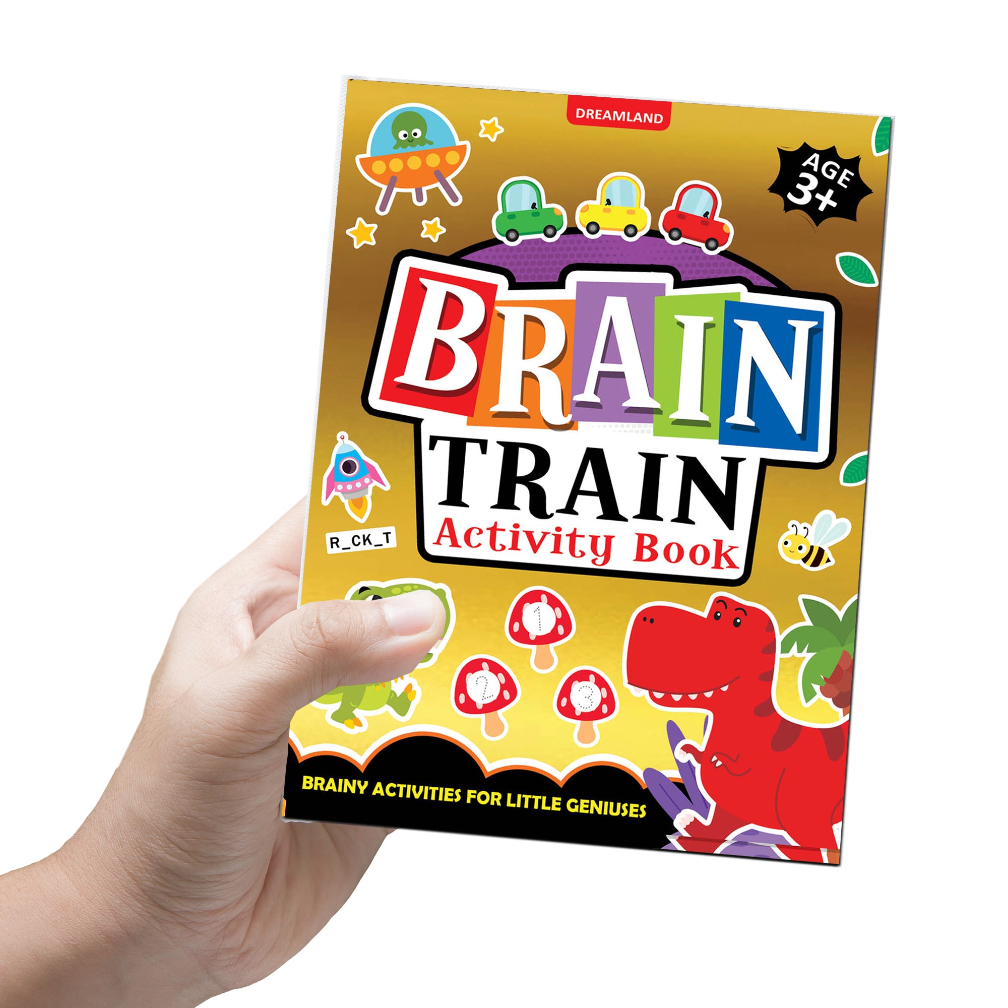 Dreamland Publications Brain Train Activity Book for Kids Age 3+ - With Colouring Pages, Mazes, Puzzles and Word searches Activities - Distacart