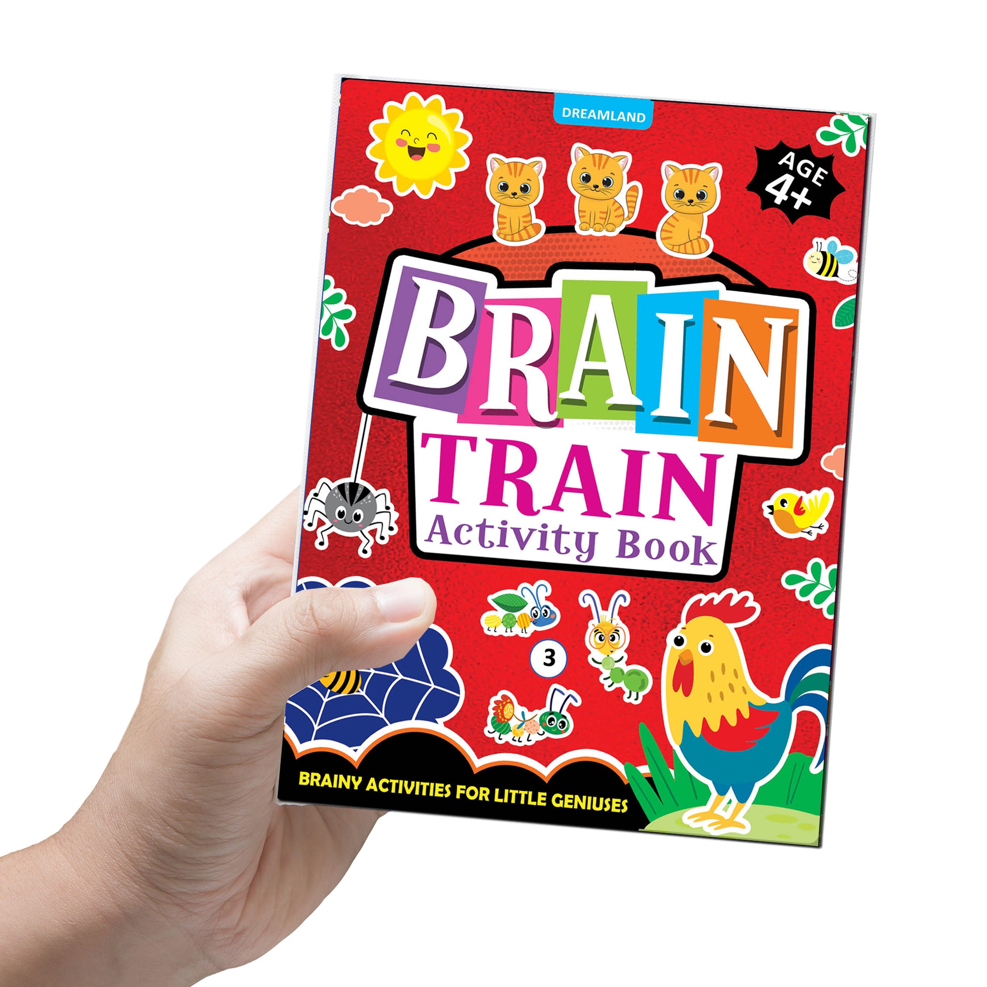 Dreamland Publications Brain Train Activity Book for Kids Age 4+ - With Colouring Pages, Mazes, Puzzles and Word searches Activities - Distacart