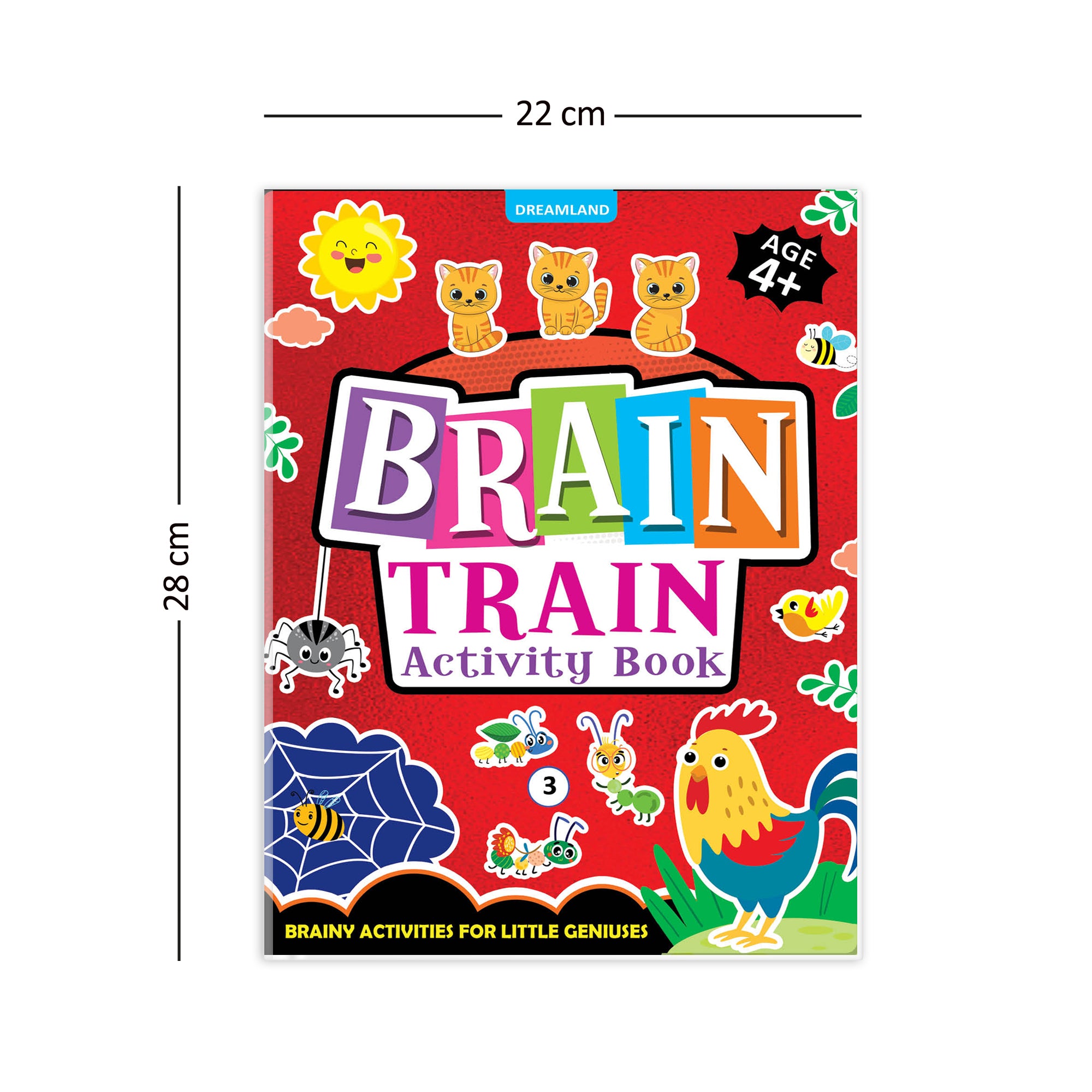 Dreamland Publications Brain Train Activity Book for Kids Age 4+ - With Colouring Pages, Mazes, Puzzles and Word searches Activities - Distacart