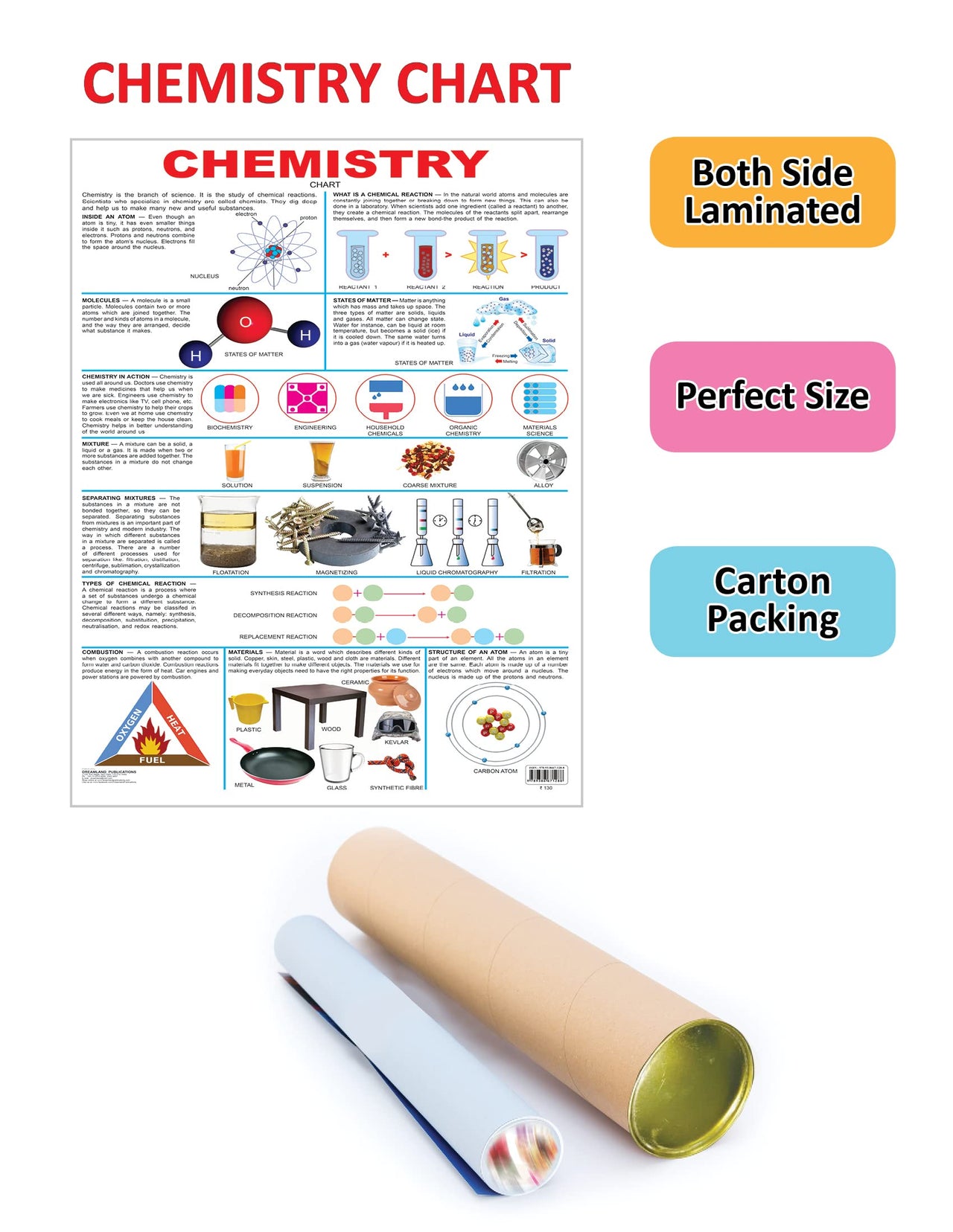 Dreamland Publications Chemistry : Children Reference Educational Laminated Chart - Distacart