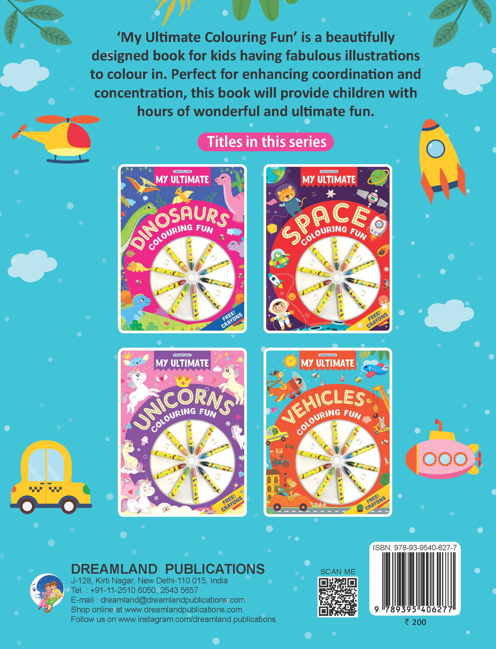 Dreamland Publications My Ultimate Vehicles Colouring Fun Book with Free Crayons : Children's Colouring Book - Distacart