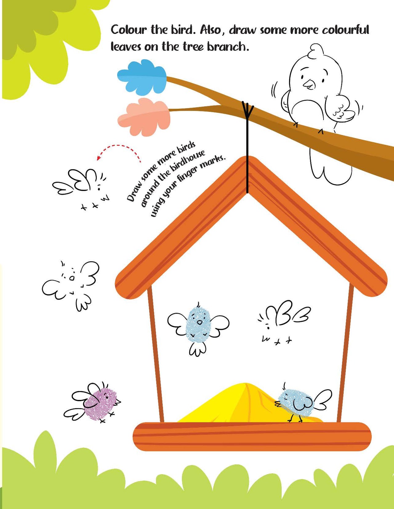 Dreamland Publications Fingerprint Art Activity Book for Children - Garden with Thumbprint Gadget - Distacart
