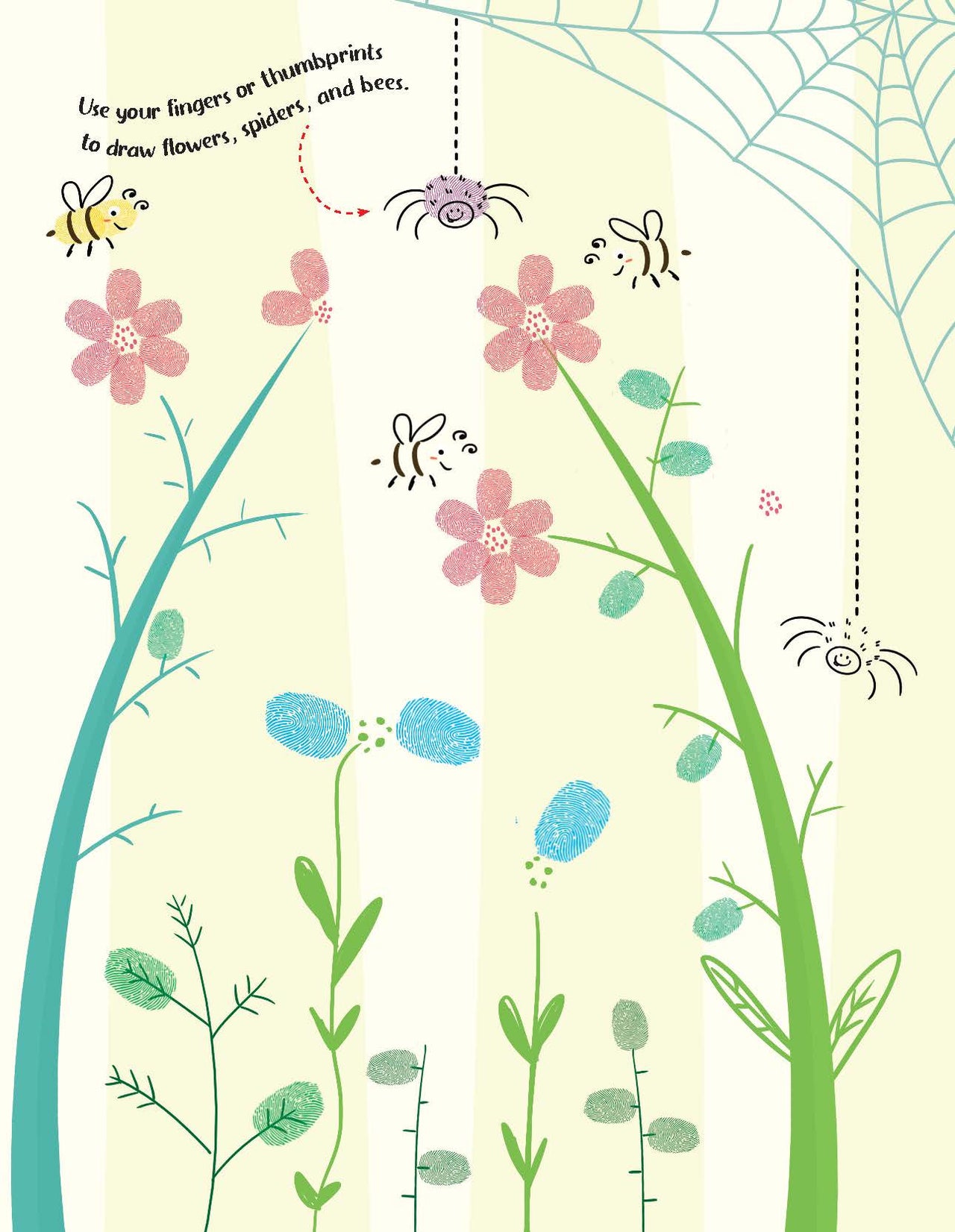 Dreamland Publications Fingerprint Art Activity Book for Children - Garden with Thumbprint Gadget - Distacart