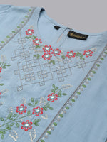 Thumbnail for Khushal K Floral Embroidered Sequinned Kurta with Palazzos & Dupatta - Distacart