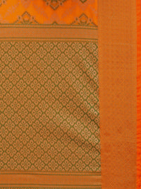 Thumbnail for Saree Mall Yellow Silk Blend Patola Print Kanjeevaram Saree with Unstitched Blouse - Distacart
