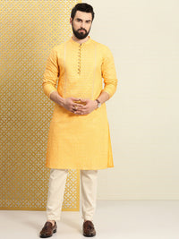 Thumbnail for House of Pataudi Jashn Sequinned Embroidered Straight Kurta - Distacart