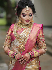 Thumbnail for Kalini Ethnic Motifs Woven Design Zari Banarasi Saree - Distacart