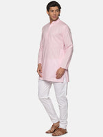 Thumbnail for Sethukrishna Mens Pink Pure Cotton Kurta with Pyjamas - Distacart