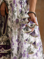 Thumbnail for Pomcha Jaipur White Gul Jamini Lehenga Set - Distacart