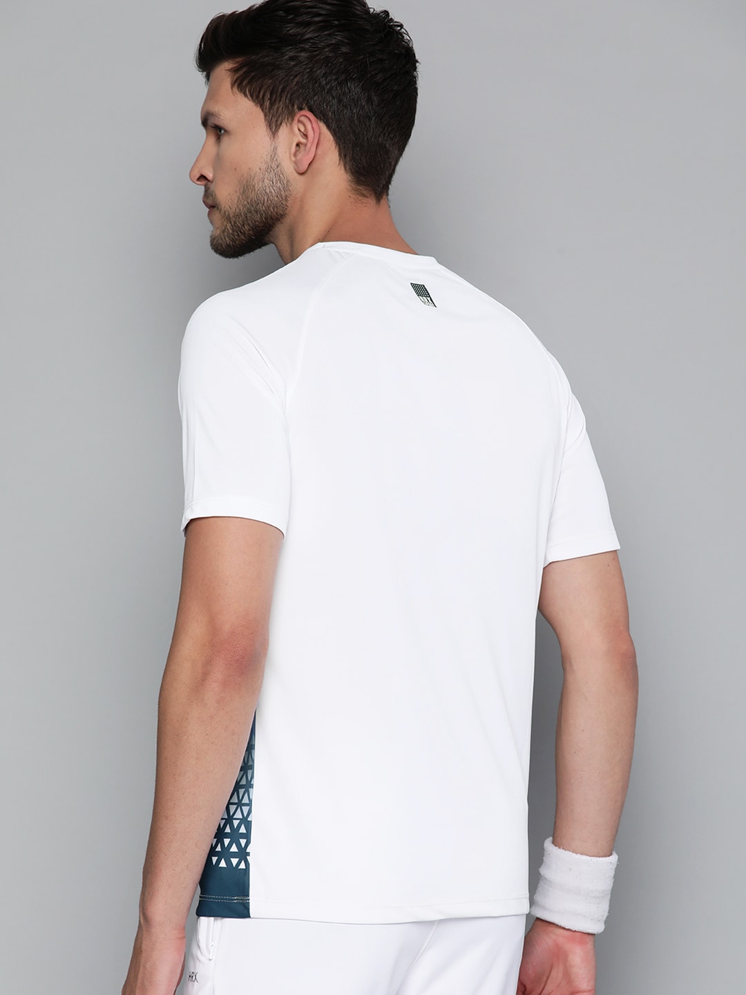 HRX By Hrithik Roshan Racketsport Men Optic White Rapid-Dry Abstract Tshirts - Distacart