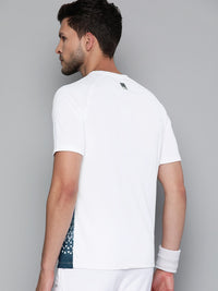 Thumbnail for HRX By Hrithik Roshan Racketsport Men Optic White Rapid-Dry Abstract Tshirts - Distacart