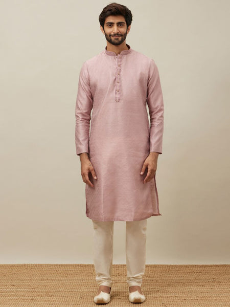 Manyavar Ethnic Motif Woven Design Mandarin Collar Kurta With Pyjamas - Distacart