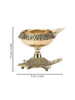 Thumbnail for Tied Ribbons Gold Toned 8 Pieces Decorative Brass Diyas With Tortoise Base - Distacart