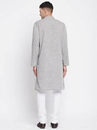 Thumbnail for Even Apparels White Pure Cotton Men's Long Kurta With Band Collar - Distacart